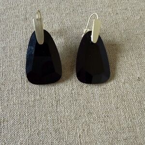 Kendra Scott Black and Gold Marty Drop Earrings